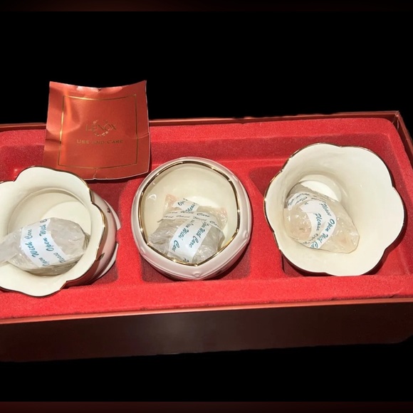 Set of 3 Lenox Williamsburg Boxwood and Pine  3”Votive Candle Holders ~ NIB - Picture 2 of 5